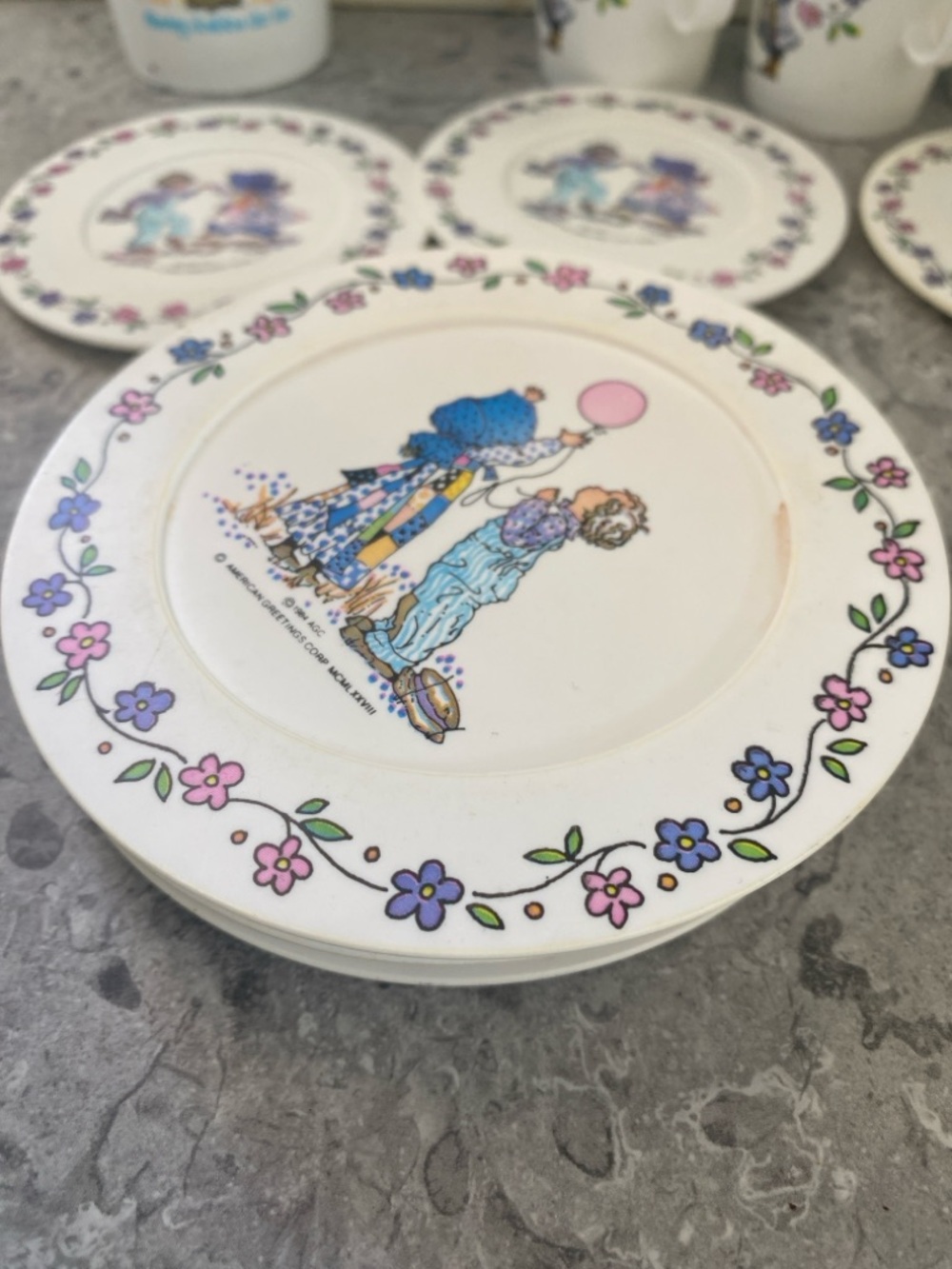 Holly Hobbie Blue & White plastic Tea Set - Picture 10 of 15